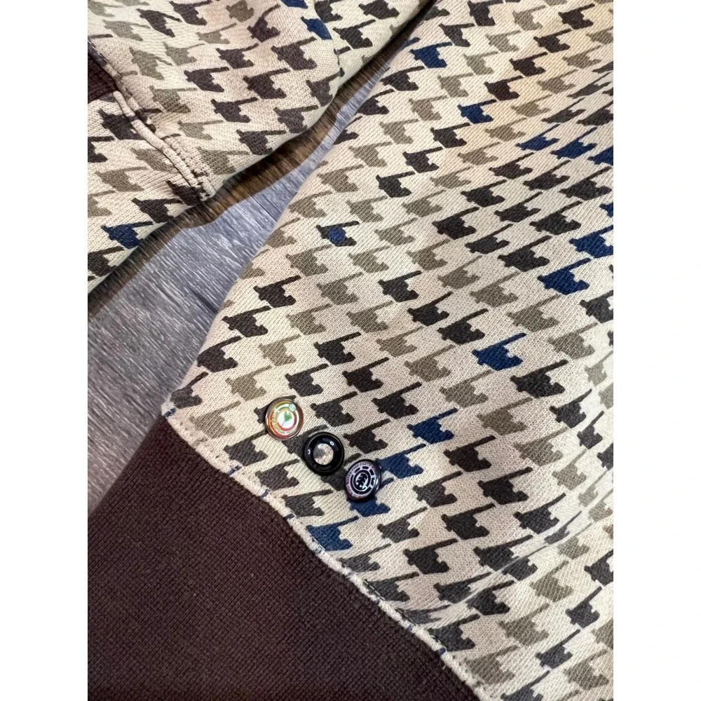 Element Skateboards Houndstooth Y2K Full Zip Sweatshirt Men's Medium Streetwear‎